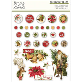 Simple Vintage Yuletide Decorative Brads