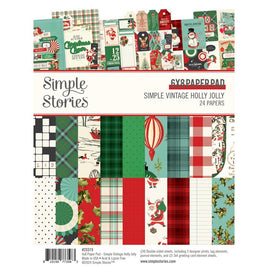 Simple Vintage Holly Jolly - Simple Stories Double-Sided Paper Pad 6"X8" 24/Pkg