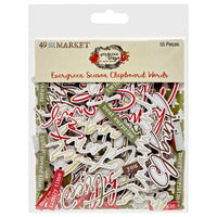 Words, Evergreen Season - 49 And Market Chipboard Set