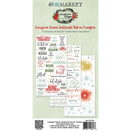 Sentiments, Evergreen Season - 49 And Market Rub-On Transfer Set