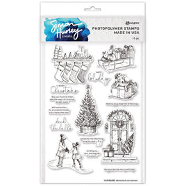 Sketched Christmas - Simon Hurley Create Clear Stamps 6"X9"
