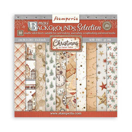 Gear Up For Christmas - Stamperia Backgrounds Double-Sided Paper Pad 8"X8" 10/Pkg