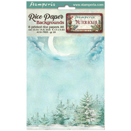 The Nutcracker - Stamperia Assorted Rice Paper Backgrounds A6 8/Sheets