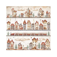 Gear Up For Christmas - Stamperia Polyester Fabric 12"X12" 4/Pkg