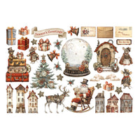 Gear Up For Christmas - Stamperia Cardstock Ephemera Adhesive Paper Cut Outs