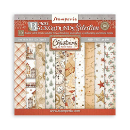 Gear Up For Christmas - Stamperia Backgrounds Double-Sided Paper Pad 12"X12" 10/Pkg