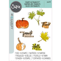 Pencil Line Harvest - Sizxix A5 Clear Stamps With Framelits Die By 49 And Market