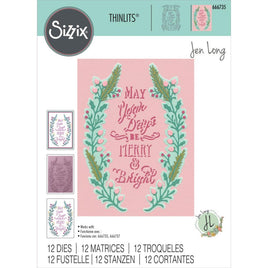 Merry & Bright #2 - Sizzix Thinlits Die Set 12/Pkg By Jen Long