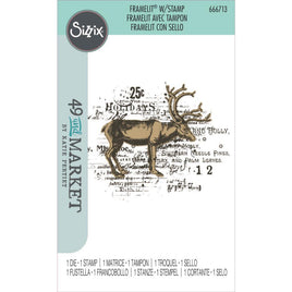 Reindeer Mix Cluster - Sizzix Clear Stamp With Framlits Die By 49 And Market