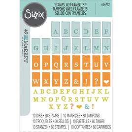 Tab Stamp Alpha - Sizzix A5 Clear Stamps With Framelits Die By 49 And Market