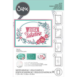 Winter Wishes #3 - Sizzix A6 Layered Stencils 4/Pkg By Jen Long