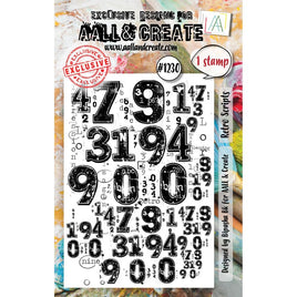 Retro Scripts - AALL And Create A7 Photopolymer Clear Stamp Set