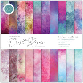 Grunge - Mid Tones - Craft Consortium Double-Sided Paper Pad 12"X12" 20/Pkg