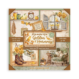 Golden Harmony - Stamperia Single-Sided Paper Pad 12"X12" 22/Pkg