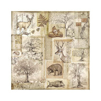 Forest - Stamperia Polyester Fabric 12"X12" 4/Pkg