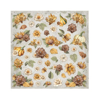 Golden Harmony - Stamperia Polyester Fabric 12"X12" 4/Pkg