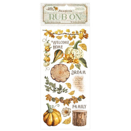 Golden Harmony Pumpkins - Stamperia Rub-On 4"X8.5"