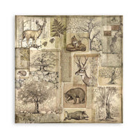 Forest, 18 prints + 6 Grass Paper - Stamperia Single-Sided Paper Pad 12"X12" 22/Pkg