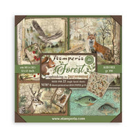 Forest, 18 prints + 6 Grass Paper - Stamperia Single-Sided Paper Pad 12"X12" 22/Pkg