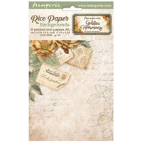 Golden Harmony - Stamperia Assorted Rice Paper Backgrounds A6 8/Sheets