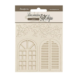 Godlen Harmony Windows - Stamperia Decorative Chips 5.5"X5.5"