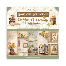 Golden Harmony, 10 Designs/1 Each - Stamperia Double-Sided Paper Pad 12"X12" 10/Pkg