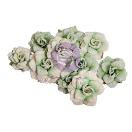 Mint Chip Roses - Prima Marketing Paper Flowers 10/Pkg