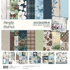 Simple Vintage Fresh Snow - Simple Stories Collection Kit 12"X12"