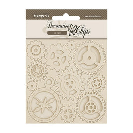 Alterego Gears And Compass - Stamperia Decorative Chips 5.5"X5.5"