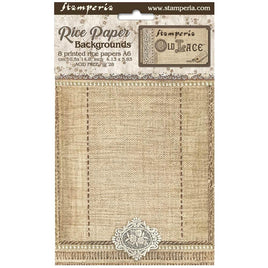 Old Lace - Stamperia Assorted Rice Paper Backgrounds A6 8/Sheets