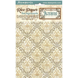 Alterego - Stamperia Assorted Rice Paper Backgrounds A6 8/Sheets