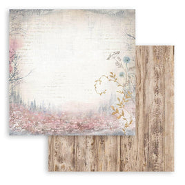 Create Happiness Dewdrops Wood - Stamperia Double-Sided Cardstock 12"X12"