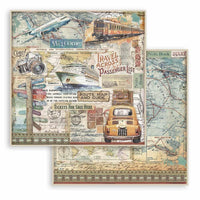 Art Of Travelling - Stamperia Double-Sided Paper Pad 12"X12" 10/Pkg