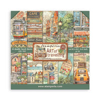 Art Of Travelling - Stamperia Double-Sided Paper Pad 8"X8" 10/Pkg