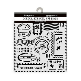 Art Of Travelling Stamps - Stamperia Stencil 4.72"X 4.72"