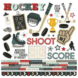 Hockey - Simple Stories Cardstock Stickers 12"X12"