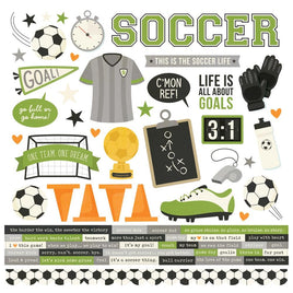 Soccer - Simple Stories Cardstock Stickers 12"X12"