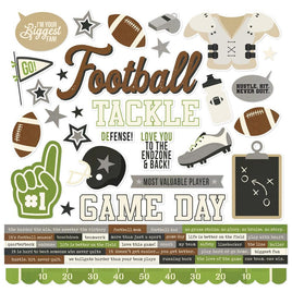 Football - Simple Stories Cardstock Stickers 12"X12"