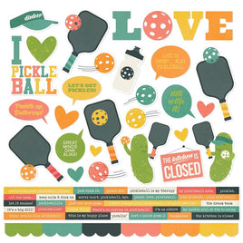 Pickleball - Simple Stories Cardstock Stickers 12"X12"