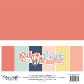 Baby On Board Girl - Echo Park Solids Collection Kit 12"X12"