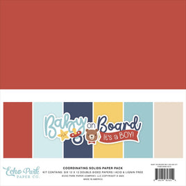 Baby On Board Boy - Echo Park Solids Collection Kit 12"X12"