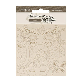 Masquerade Masks - Stamperia Decorative Chips 5.5"X5.5"