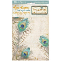 Masquerade - Stamperia Assorted Rice Pape Backgrounds A6 8/Sheets