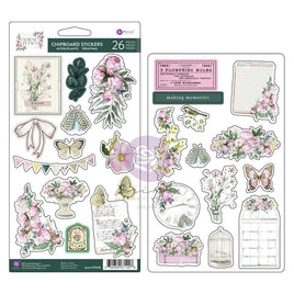 Serene Petals - Blooming Beauty - Prima Marketing Chipboards Stickers 26/Pkg