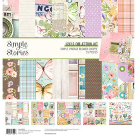 Simple Vintage Flower Shoppe - Simple Stories Collection Kit 12"X12"