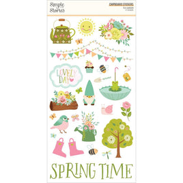 Tea Garden Chipboard Stickers