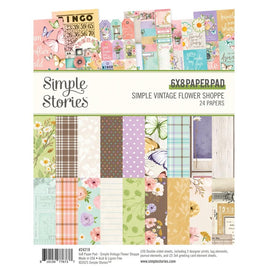 Simple Vintage Flower Shoppe - Simple Stories Double-Sided Paper Pad 6"X8" 24/Pkg