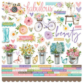 Simple Vintage Flower Shoppe Cardstock Stickers