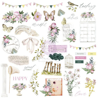 Vintage Flutter - Prima Marketing Ephemera Serene Petals 78/Pkg