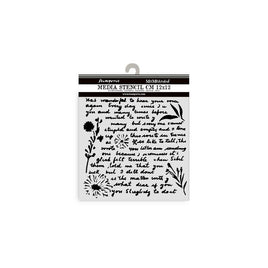 Writings Pattern - Stamperia Stencil 4.72"x4.72"